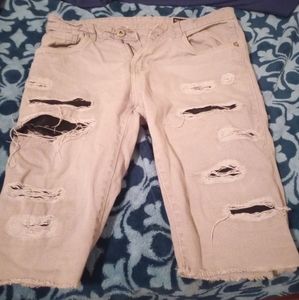 Gray shorts w/rips